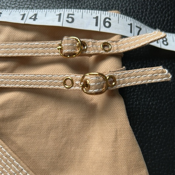 Veronica Beard Jaffe Short Khaki pleated cotton-blend twill shorts Sz 12 NEW - Picture 12 of 13